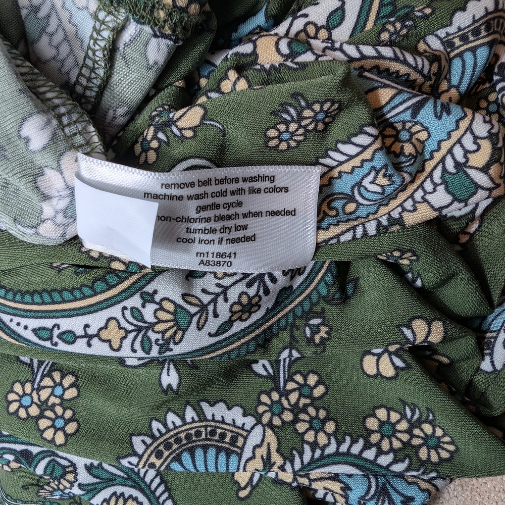 Pre-owned Lane Bryant Green Paisley Long Sleeve Dress Size 22/24 - Picture 14 of 16